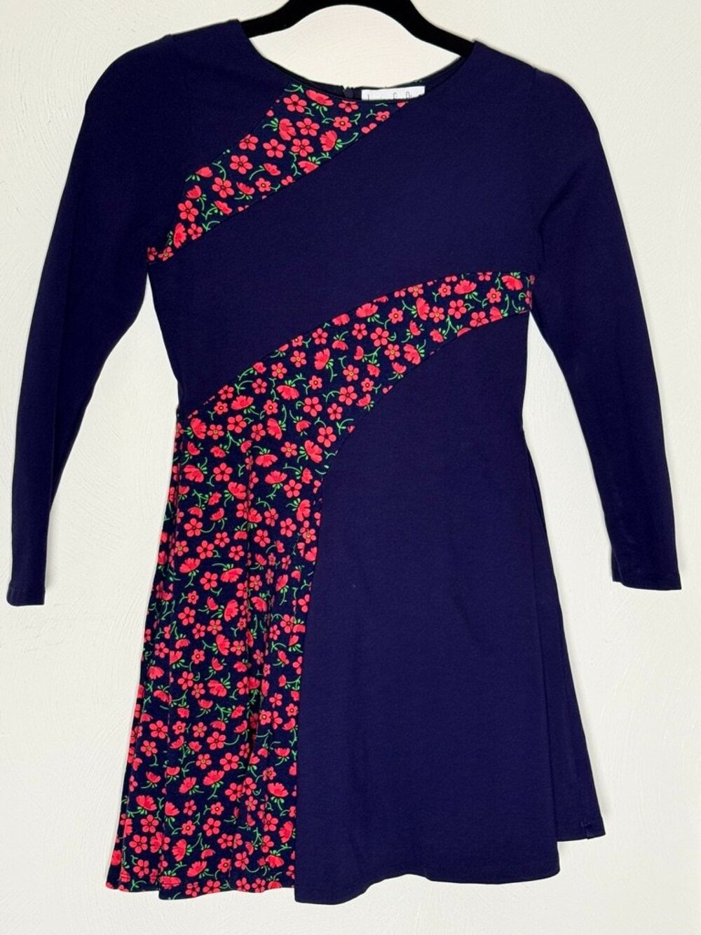Chasing Fireflies Girls L Navy Floral Long Sleeve Dress